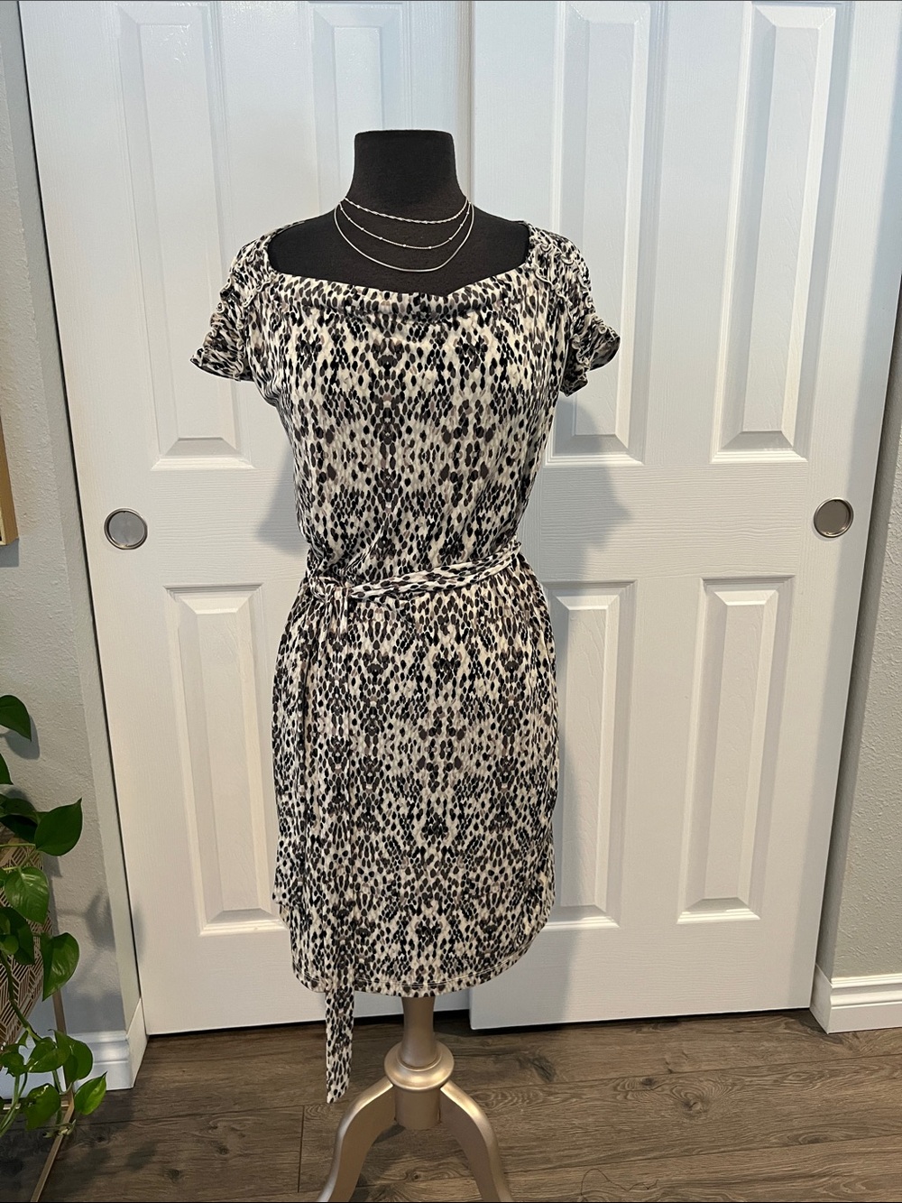Merona Animal Print Blouse in Black and Cream